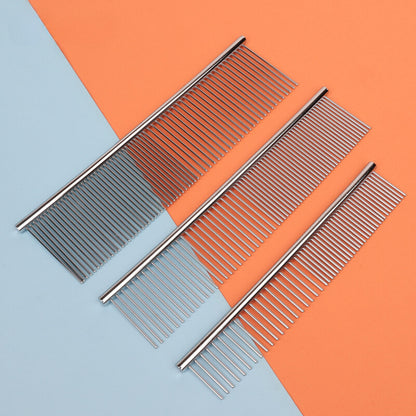 Yingte Pet Grooming Comb for Dogs and Cats - Available in Small and Large Sizes, Metal Construction, Dual Teeth Design