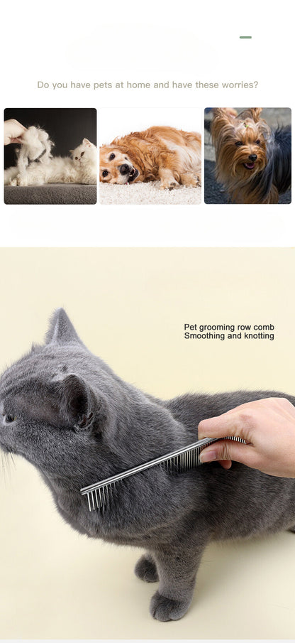 Yingte Pet Grooming Comb for Dogs and Cats - Available in Small and Large Sizes, Metal Construction, Dual Teeth Design