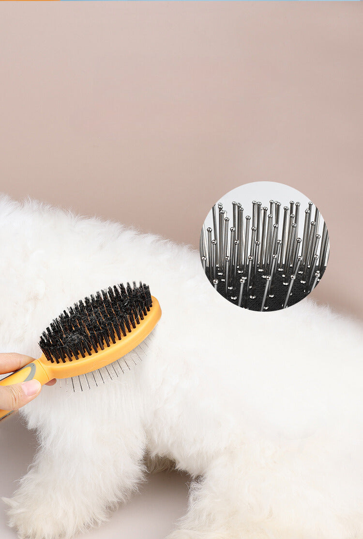Maximilian Pet Dual-Sided Brush - Pig Bristle Airbag Massage Comb