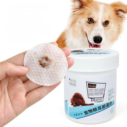 Yingte Pet Tear Stain and Ear Cleaning Wipes - 130 Wipes per Canister
