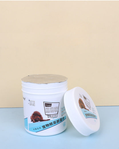 Yingte Pet Tear Stain and Ear Cleaning Wipes - 130 Wipes per Canister