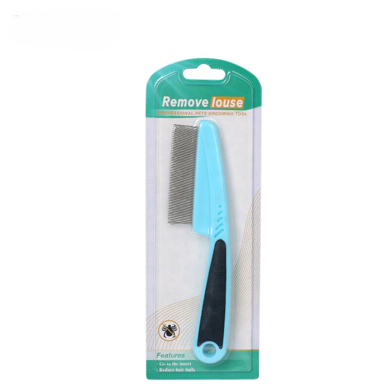 Yingte Pet Flea and Tick Comb - Dense and Spaced Teeth Design, TPR Non-Slip Handle