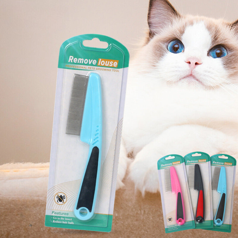 Yingte Pet Flea and Tick Comb - Dense and Spaced Teeth Design, TPR Non-Slip Handle
