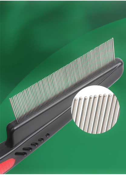 Yingte Pet Flea and Tick Comb - Dense and Spaced Teeth Design, TPR Non-Slip Handle