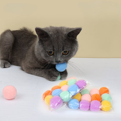 Yingte Plush Silent Toy Balls for Cats - Pack of 12 in Different Colors