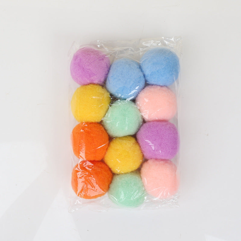 Yingte Plush Silent Toy Balls for Cats - Pack of 12 in Different Colors