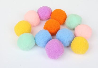 Yingte Plush Silent Toy Balls for Cats - Pack of 12 in Different Colors