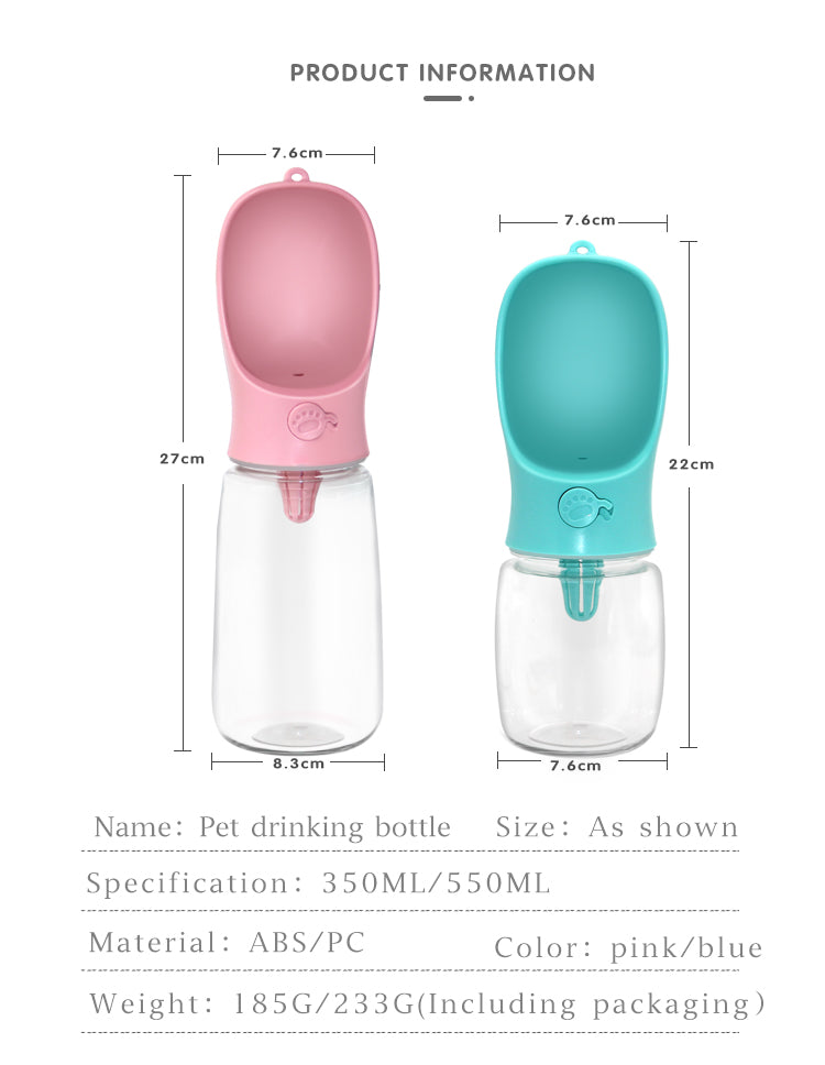 Yingte Pet Portable Water Bottle: Blue, Available in Two Sizes for On-the-Go Hydration!