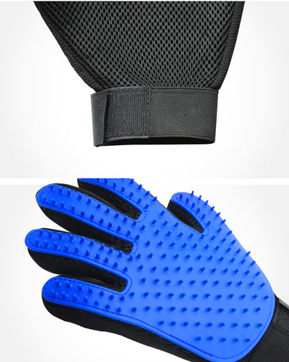 Yingte Pet Five-Finger Bathing Glove: Versatile Dog Bathing, Cat Grooming, Massage, and Hair Removal Tool in Blue!