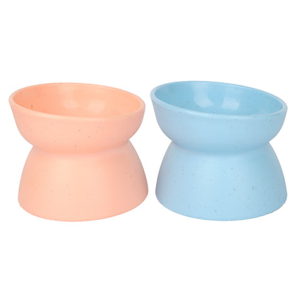 Yingte Pet Feeding Bowl: Cat Bowl with Slanted Rim for Neck Protection - Ideal for Cat Food and Water