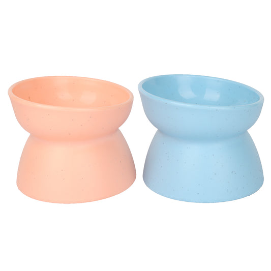 Yingte Pet Feeding Bowl: Cat Bowl with Slanted Rim for Neck Protection - Ideal for Cat Food and Water