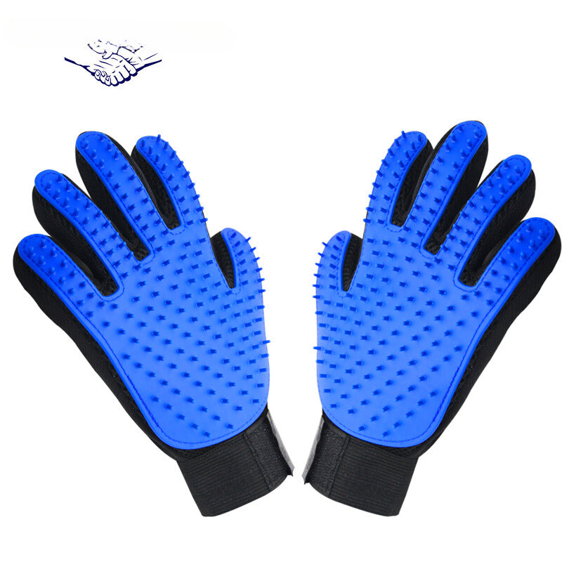 Yingte Pet Five-Finger Bathing Glove: Versatile Dog Bathing, Cat Grooming, Massage, and Hair Removal Tool in Blue!