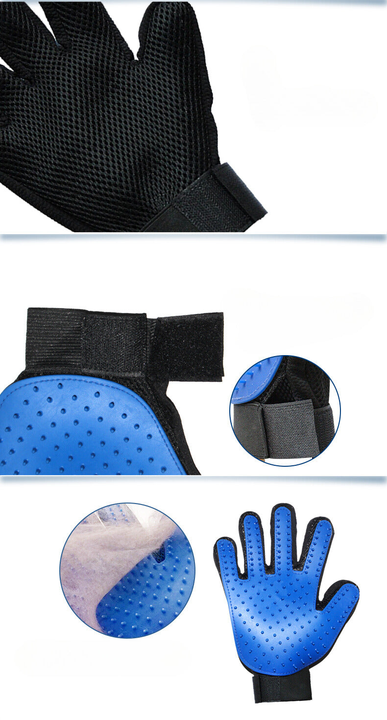 Yingte Pet Five-Finger Bathing Glove: Versatile Dog Bathing, Cat Grooming, Massage, and Hair Removal Tool in Blue!