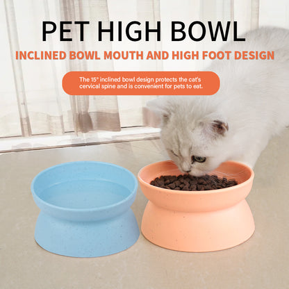 Yingte Pet Feeding Bowl: Cat Bowl with Slanted Rim for Neck Protection - Ideal for Cat Food and Water