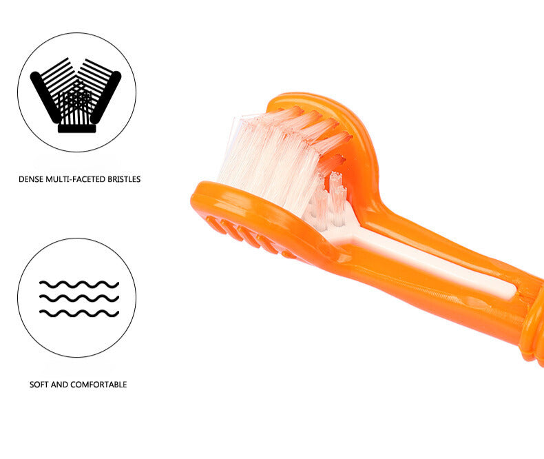 Maximilian Three-Sided Pet Toothbrush Set: Complete Dog Oral Cleaning Supplies for Gentle Dental Care!