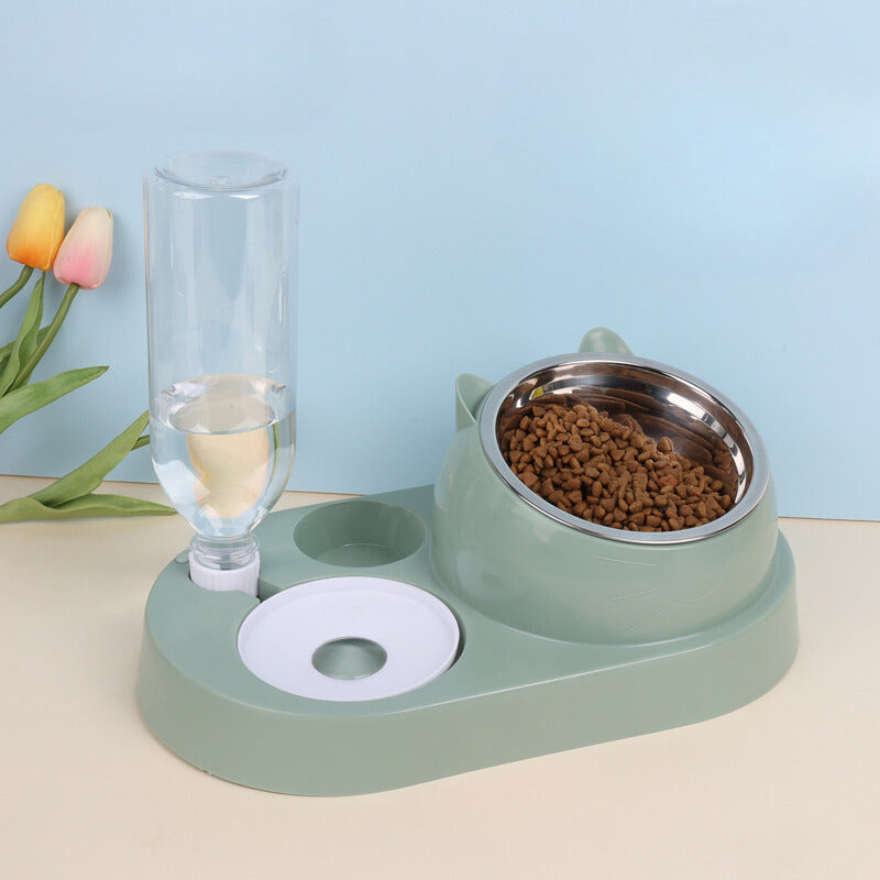 Yingte Pet Food Bowl - Tilted Design with Automatic Water Refill