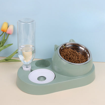Yingte Pet Food Bowl - Tilted Design with Automatic Water Refill