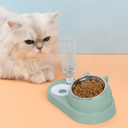 Yingte Pet Food Bowl - Tilted Design with Automatic Water Refill