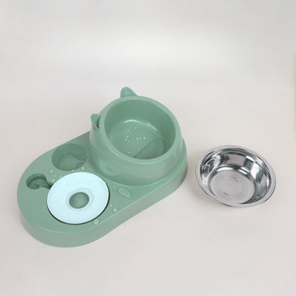 Yingte Pet Food Bowl - Tilted Design with Automatic Water Refill