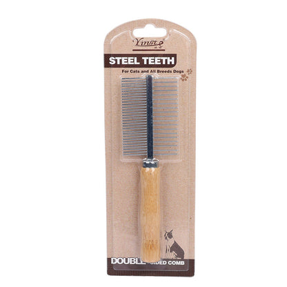 Yingte Bamboo Handle Pet Grooming Comb - Gentle and Durable