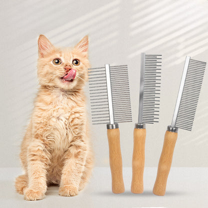 Yingte Bamboo Handle Pet Grooming Comb - Gentle and Durable