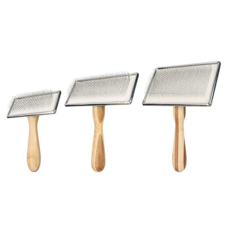 Maximilian Bamboo Handle Pet Needle Brush - Gentle and Effective Fur Removal