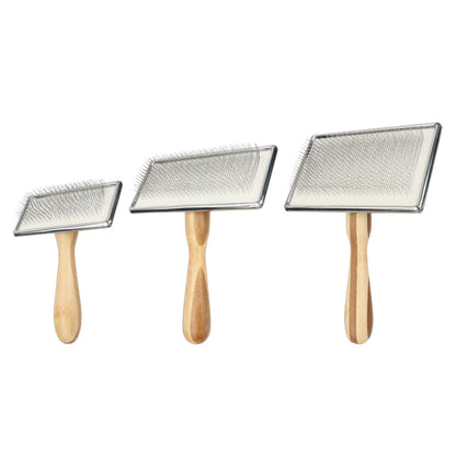 Maximilian Bamboo Handle Pet Needle Brush - Gentle and Effective Fur Removal