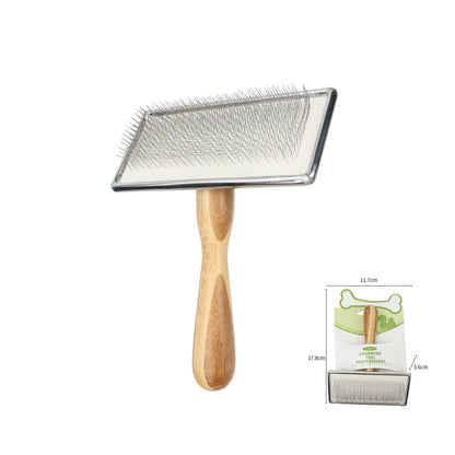 Maximilian Bamboo Handle Pet Needle Brush - Gentle and Effective Fur Removal