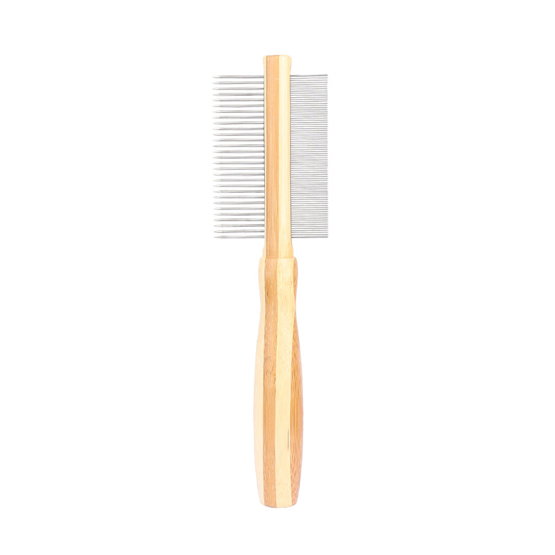 Yingte Dual-Sided Wooden Pet Hair Comb - Gentle and Versatile