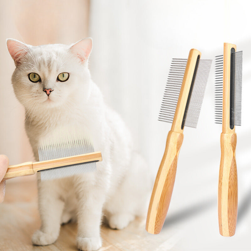 Yingte Dual-Sided Wooden Pet Hair Comb - Gentle and Versatile