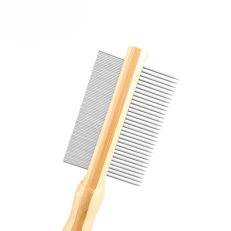 Yingte Dual-Sided Wooden Pet Hair Comb - Gentle and Versatile