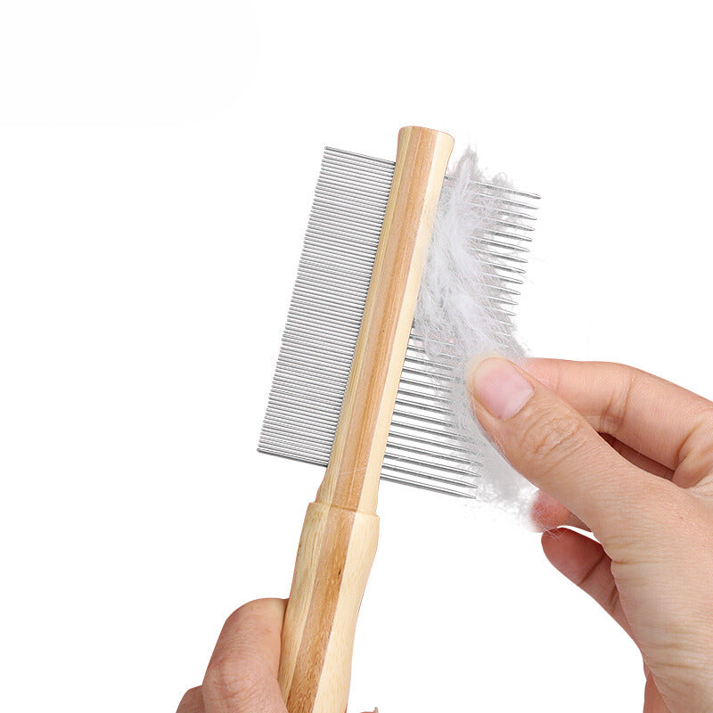 Yingte Dual-Sided Wooden Pet Hair Comb - Gentle and Versatile