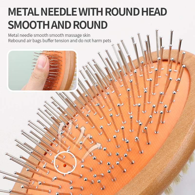 Yingte Luxury Wooden-Handled Pet Grooming Brush: Beauty, Detangling, and Floating Fur Removal!