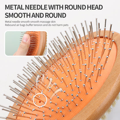 Yingte Luxury Wooden-Handled Pet Grooming Brush: Beauty, Detangling, and Floating Fur Removal!