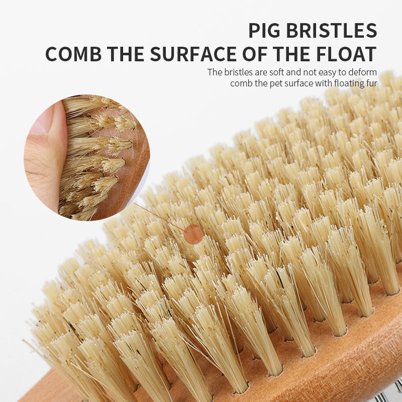 Yingte Luxury Wooden-Handled Pet Grooming Brush: Beauty, Detangling, and Floating Fur Removal!