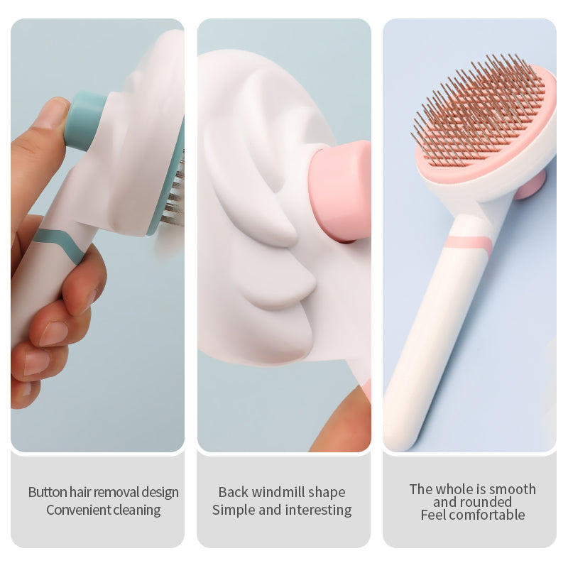Yingte Pet Hair Removal Needle Comb: Gentle Grooming for Cats and Dogs in Blue!