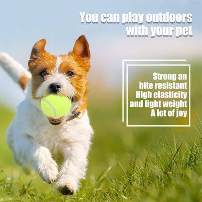 Yingte Dog Toy: Bouncy Tennis Ball for Medium to Large Dogs, Durable Chew Toy with Rubber Training Ball