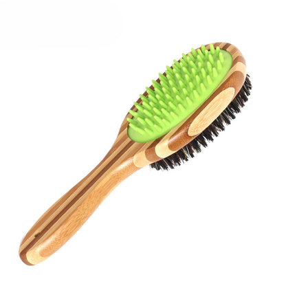 Green Meadow Pet Grooming Tool - Air Cushion Massage and Bristle Brush