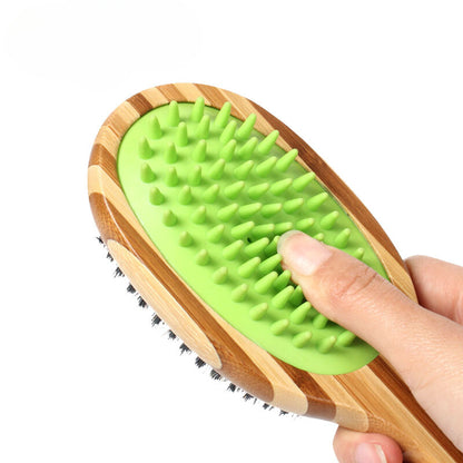 Green Meadow Pet Grooming Tool - Air Cushion Massage and Bristle Brush