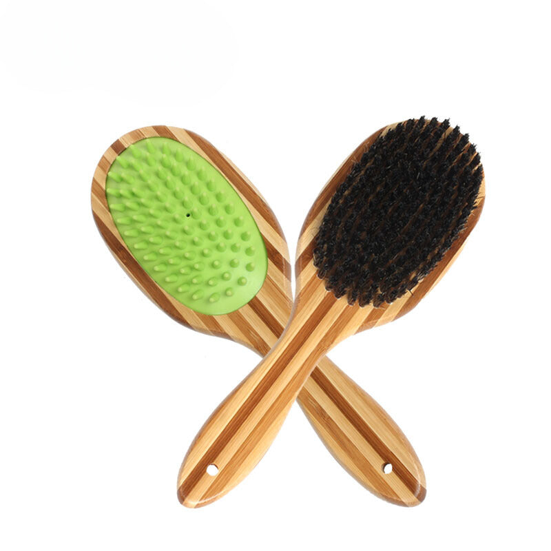 Green Meadow Pet Grooming Tool - Air Cushion Massage and Bristle Brush