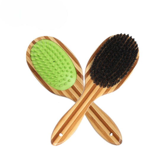 Green Meadow Pet Grooming Tool - Air Cushion Massage and Bristle Brush