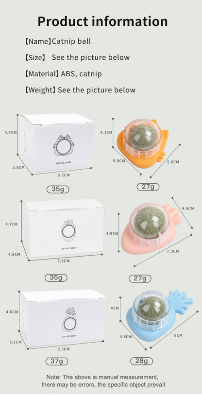 Yingte Three Catnip Ball Toys: A Blissful Pastime for Your Feline Friend in Pineapple Blue!