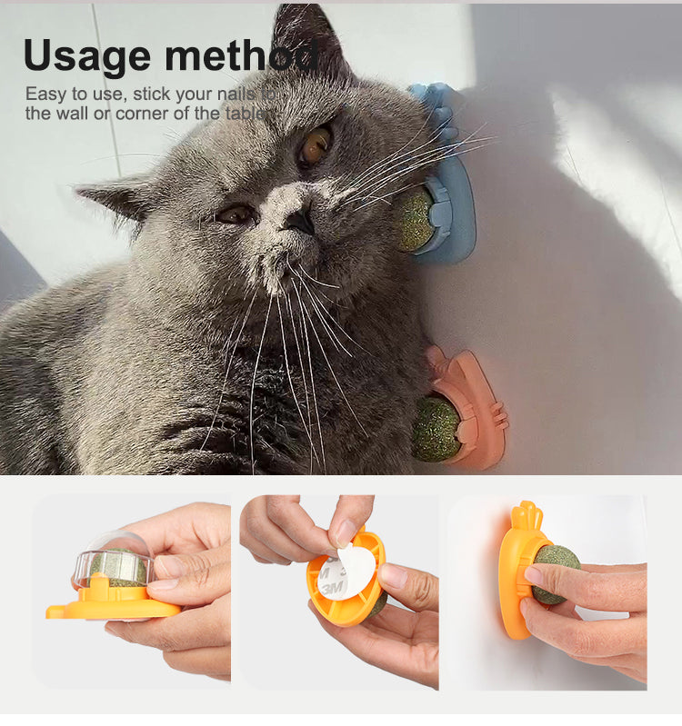 Yingte Three Catnip Ball Toys: A Blissful Pastime for Your Feline Friend in Pineapple Blue!