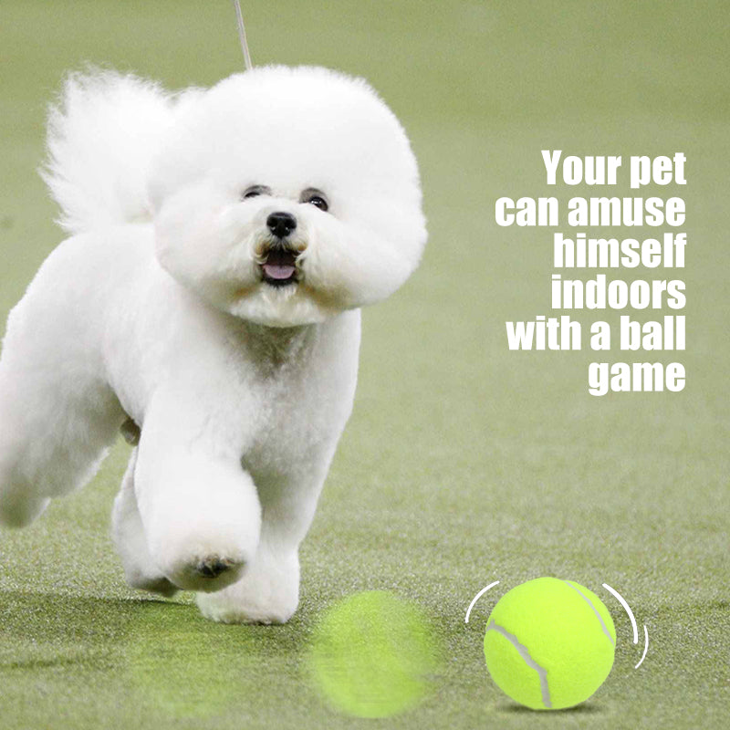 Yingte Dog Toy: Bouncy Tennis Ball for Medium to Large Dogs, Durable Chew Toy with Rubber Training Ball