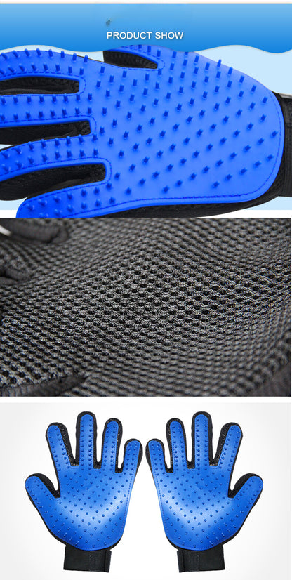 Yingte Pet Five-Finger Bathing Glove: Versatile Dog Bathing, Cat Grooming, Massage, and Hair Removal Tool in Blue!