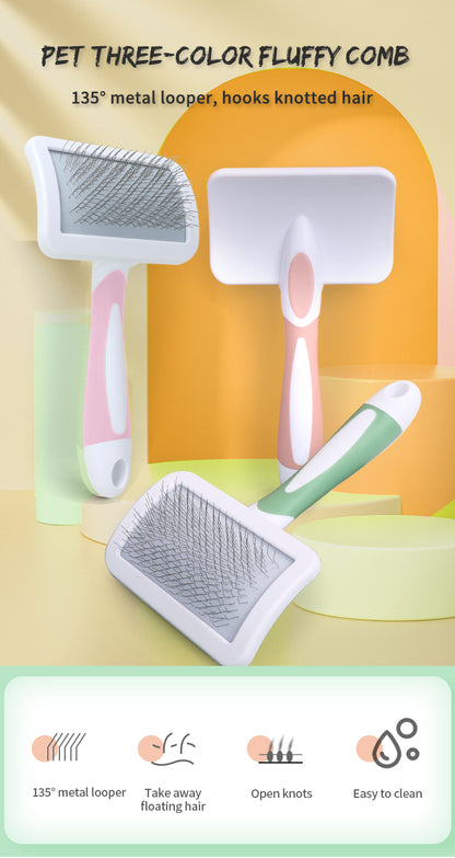 Yingte Pet Needle Comb: Expert Hair Removal for Cats and Dogs in Pink and Green!
