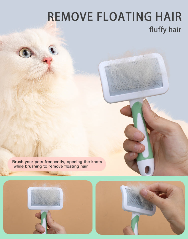 Yingte Pet Needle Comb: Expert Hair Removal for Cats and Dogs in Pink and Green!