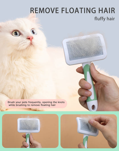 Yingte Pet Needle Comb: Expert Hair Removal for Cats and Dogs in Pink and Green!