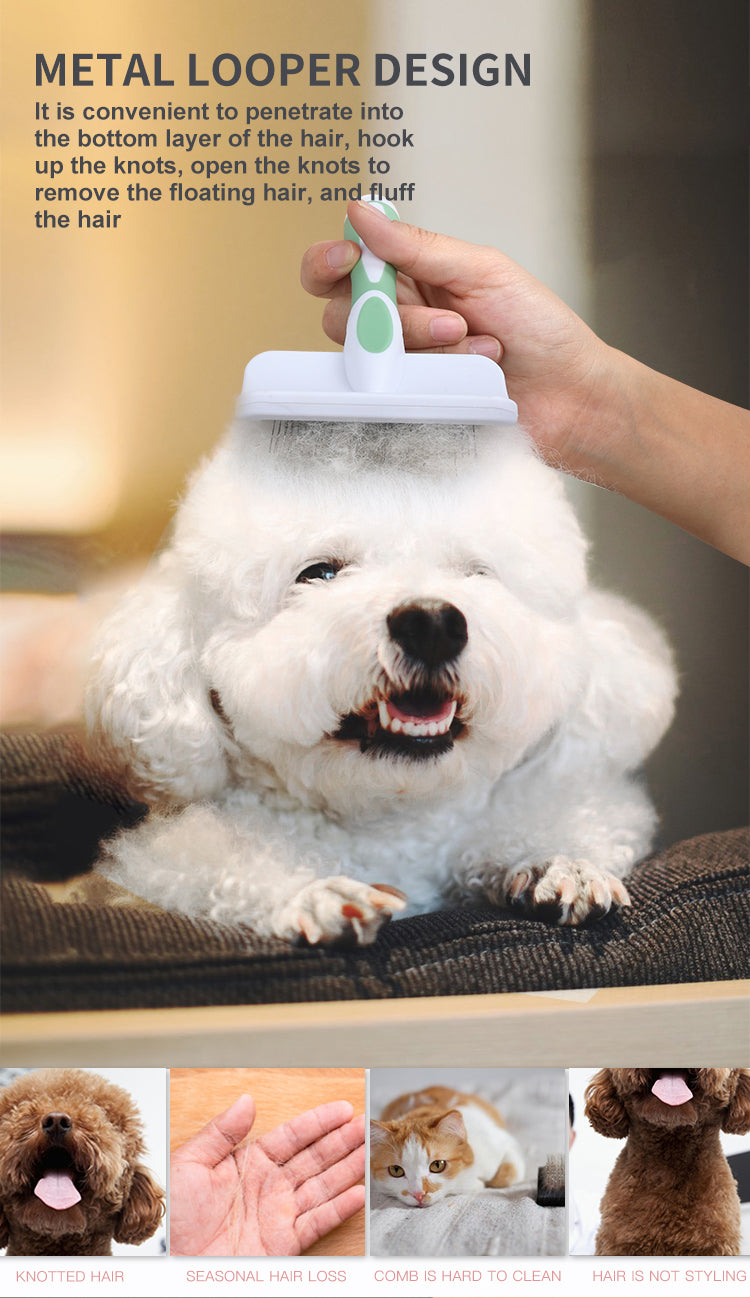 Yingte Pet Needle Comb: Expert Hair Removal for Cats and Dogs in Pink and Green!
