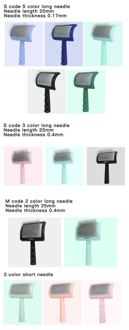 Historee Pet Fluffy Comb: Effortless Grooming for Large Pets in Green and Pink!